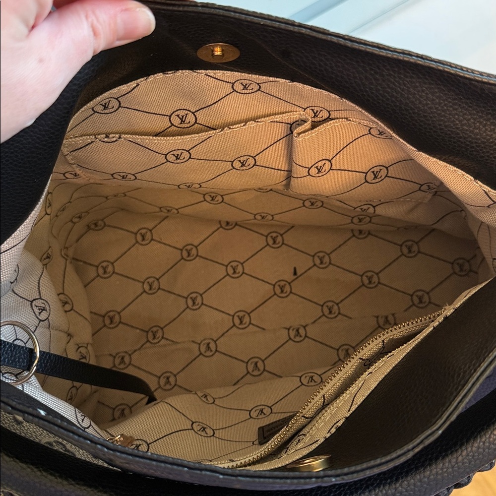 Louis Vuitton Black Embossed Monogram Shoulder Bag - Picture 3 of 6